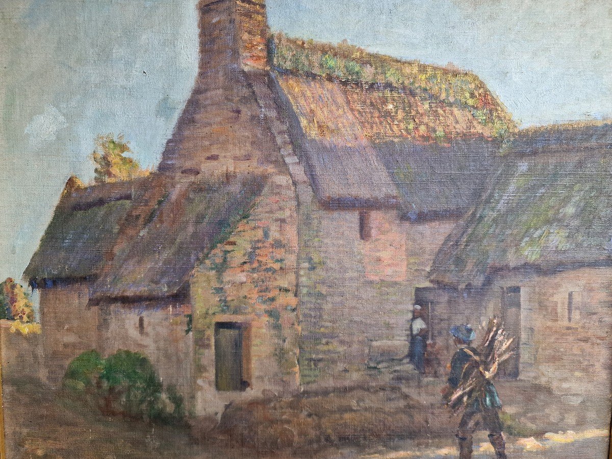 Fagotier Arriving At A Thatched Farm In Brittany In 1890 By Victor Ménard-photo-3