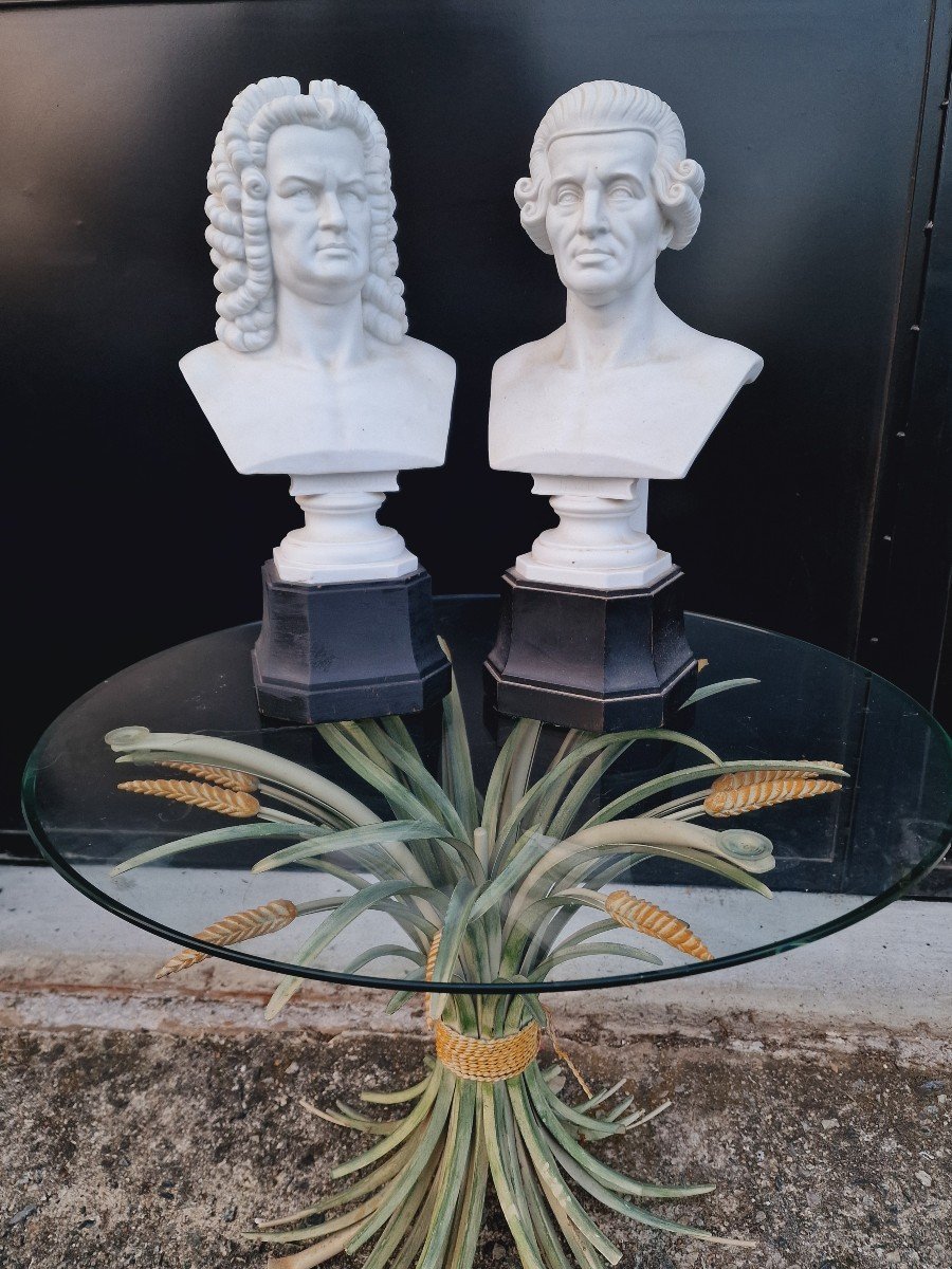 Pair Of Porcelain Busts Of Composers Franz Joseph Haydn And Johann Sebastian Bach-photo-2