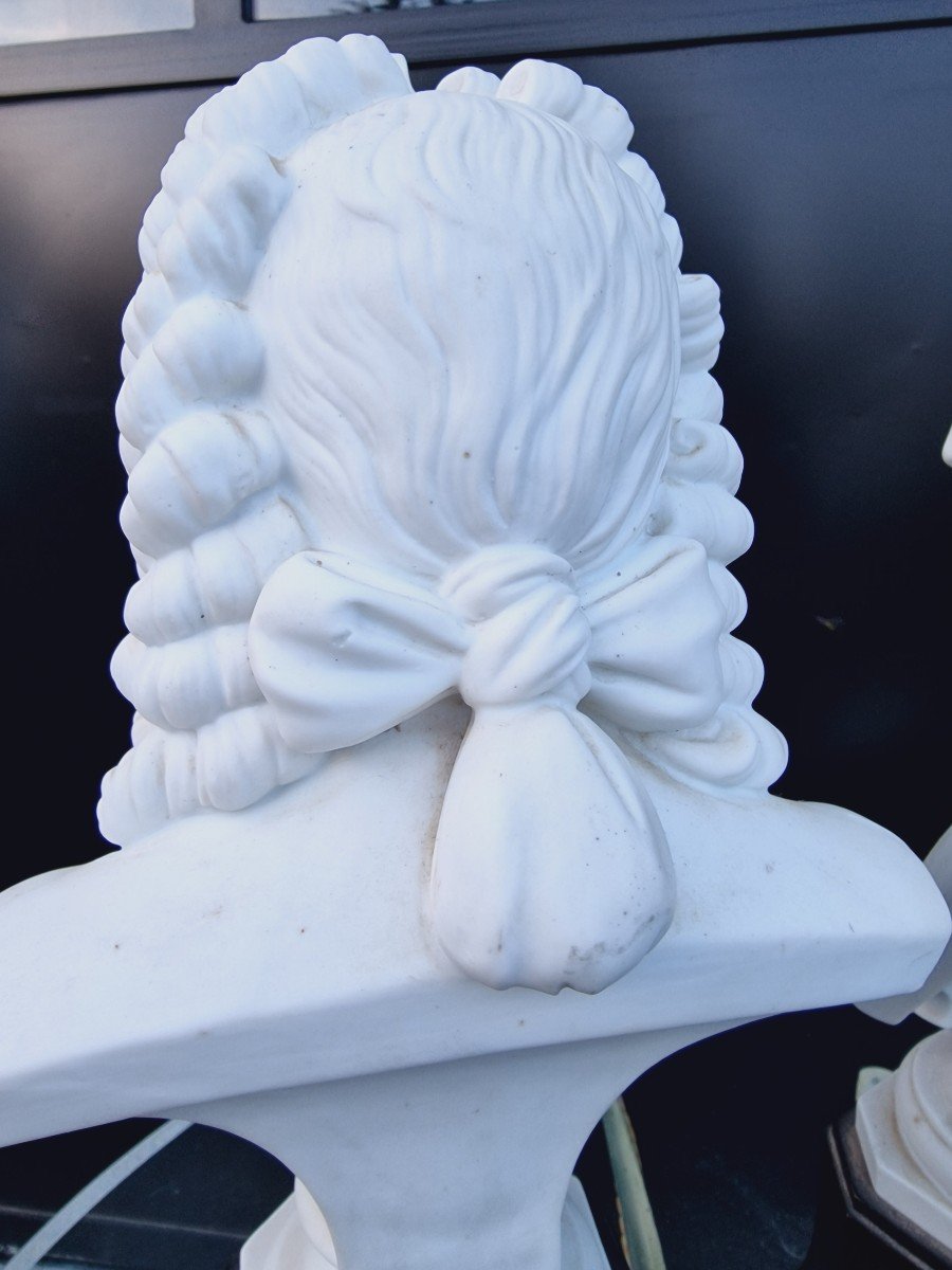 Pair Of Porcelain Busts Of Composers Franz Joseph Haydn And Johann Sebastian Bach-photo-1