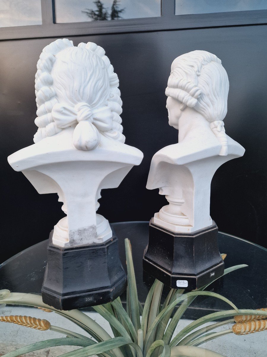 Pair Of Porcelain Busts Of Composers Franz Joseph Haydn And Johann Sebastian Bach-photo-7