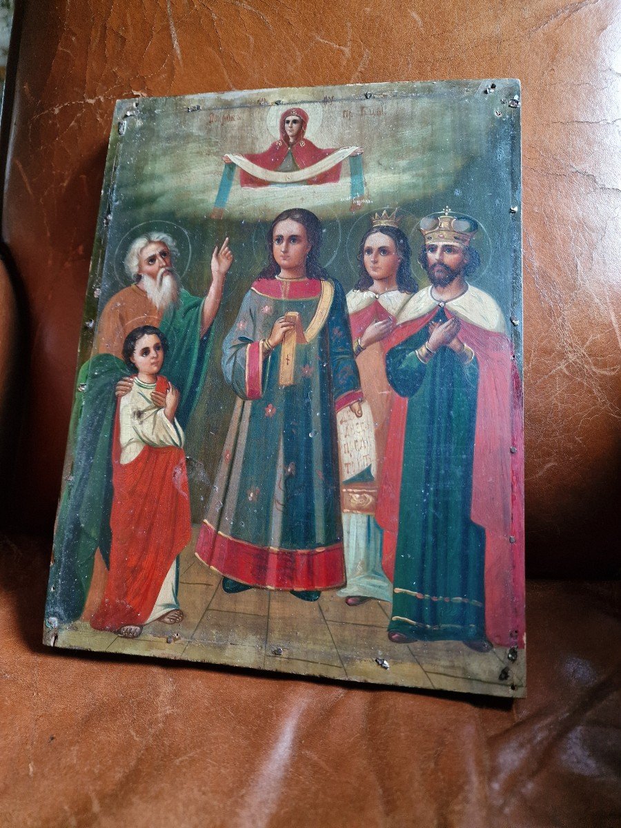 Russian Orthodox Icon Tempera On Wood With Roman The Melodist Pokrow-photo-2