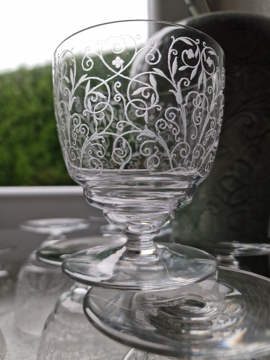 Partie De Service De Verres En Cristal De Baccarat Modèle Lulli Avec Carafe Et Broc-photo-6