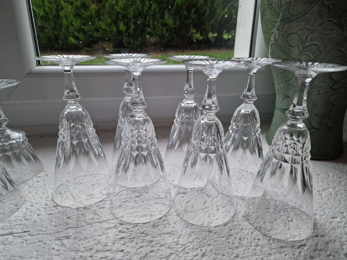 Part Of A Baccarat Crystal Glassware Set, Piccadilly Pattern, Including Champagne Coupes-photo-4