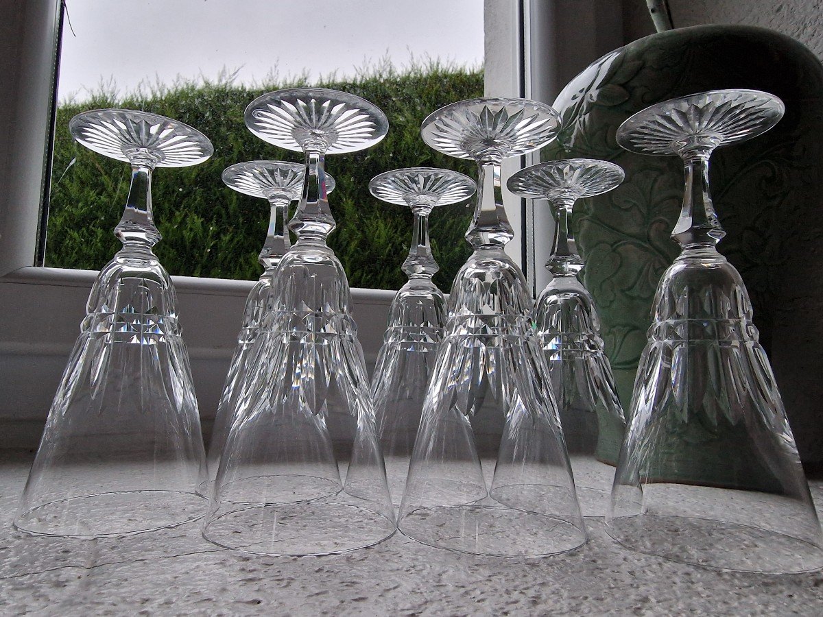 Part Of A Baccarat Crystal Glassware Set, Piccadilly Pattern, Including Champagne Coupes-photo-1