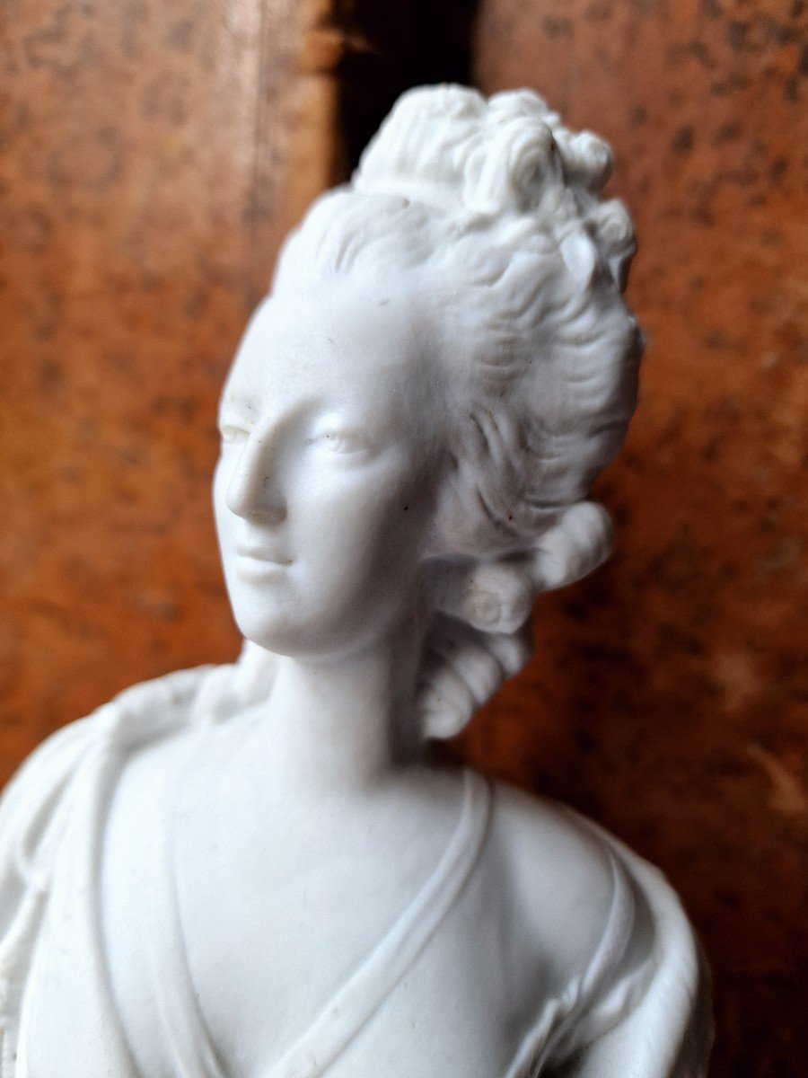 Bust Of Queen Marie Antoinette In Biscuit Porcelain Brand Sèvres Pajou Bronze Mount -photo-4