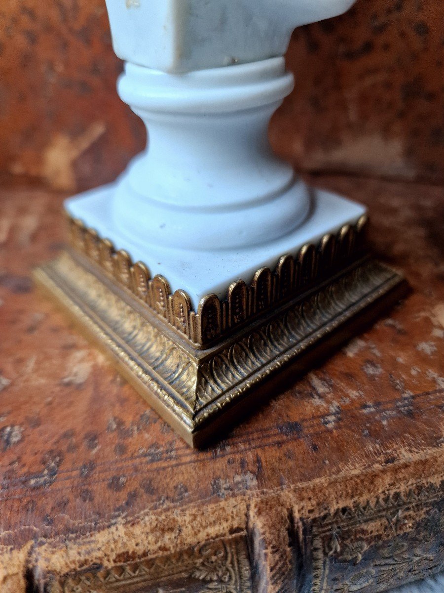 Bust Of Queen Marie Antoinette In Biscuit Porcelain Brand Sèvres Pajou Bronze Mount -photo-6