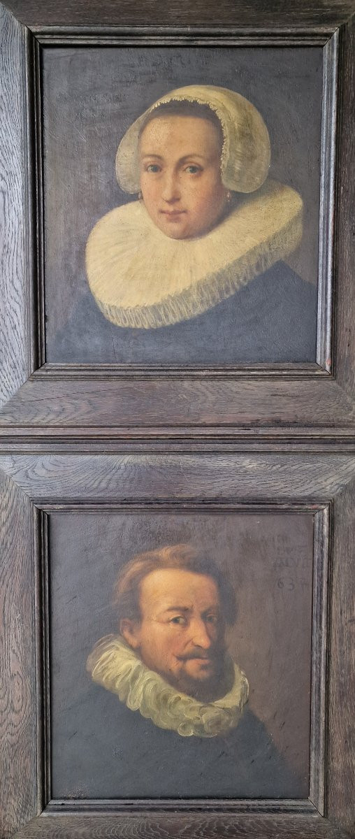 Pair Of Portraits Of Dutch Nobles Obverse In The Manner Of Rembrandt Van Rijn-photo-4