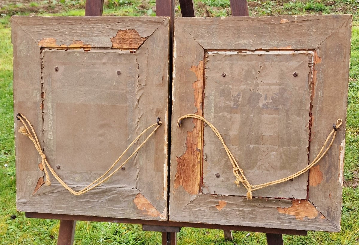 Pair Of Framed Patinated Bronze Plaques Depicting Romantic Scenes By Fragonard-photo-3