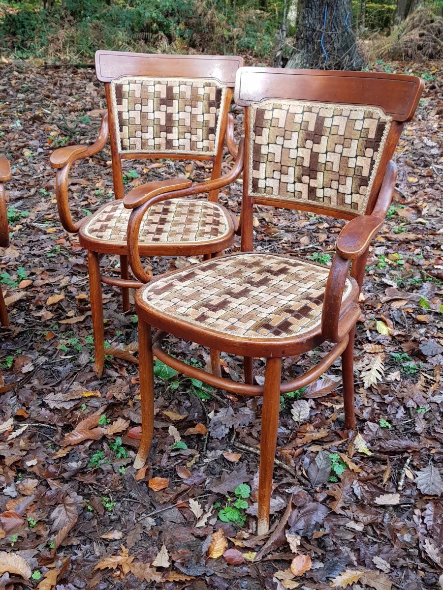 Small Salon Thonet Curved Wood Sofa Armchairs And Chairs-photo-2