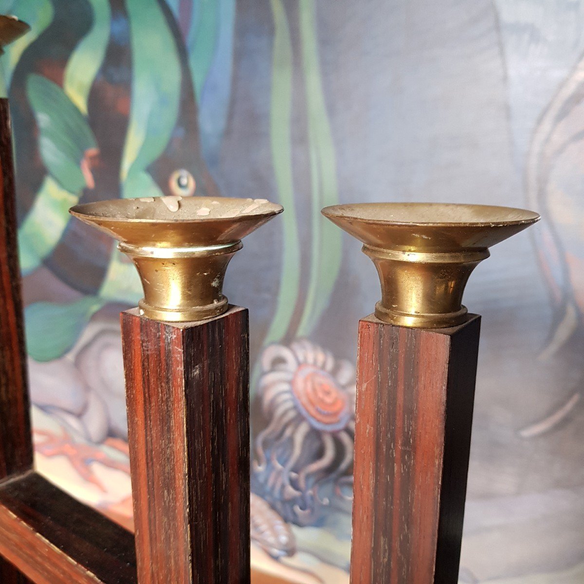 Pair Of Art Deco Candelabras Stamped Jallot Attr. Leon Or Maurice Lamps-photo-3