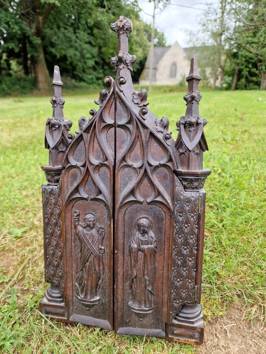 Triptyque Peint Par Albin Normand Amiens Collection Charles Hidé Bruyères Laon Aisne Picardie -photo-2