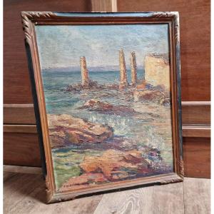 Painting Ruins By The Mediterranean Sea By Ludo Chauviac Palavas Montpellier 