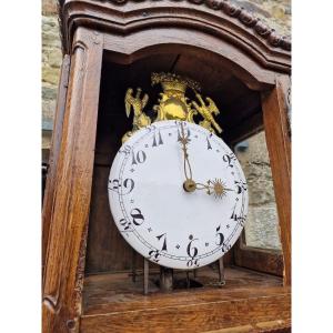 Horloge Demoiselle Normande A Mouvement Lanterne Type Pont Farcy Fronton Fleury Villedieu