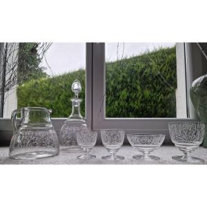 Partie De Service De Verres En Cristal De Baccarat Modèle Lulli Avec Carafe Et Broc