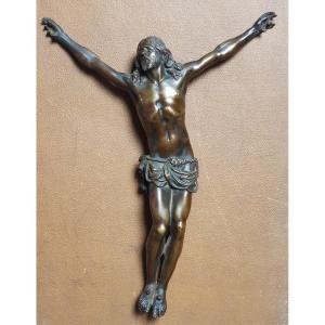 Grand Christ Vivant De Crucifix En Bronze 18ème 