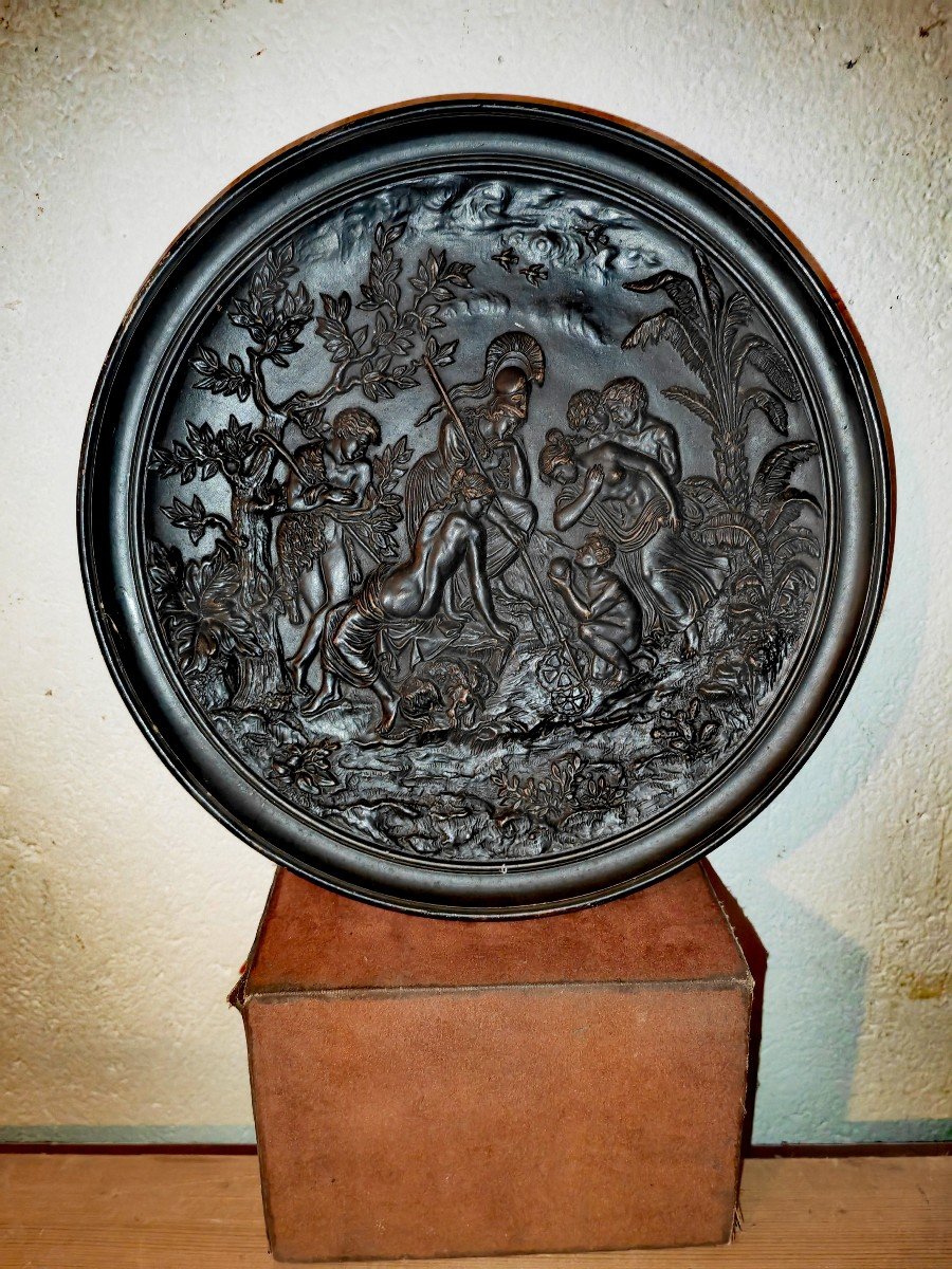 Painted Terracotta Dish, The Judgment Of Paris, England Nineteenth Century