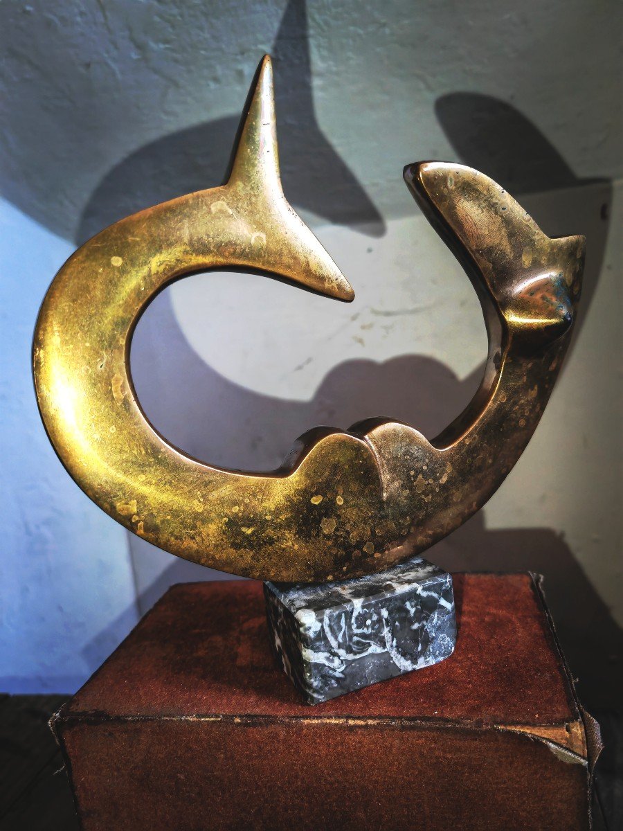 Objet d'Art, Sculpture Érotique, Curiosa En Bronze, Sirène Nue, Constantin Andréou 5/12, XXe Siècle -photo-3