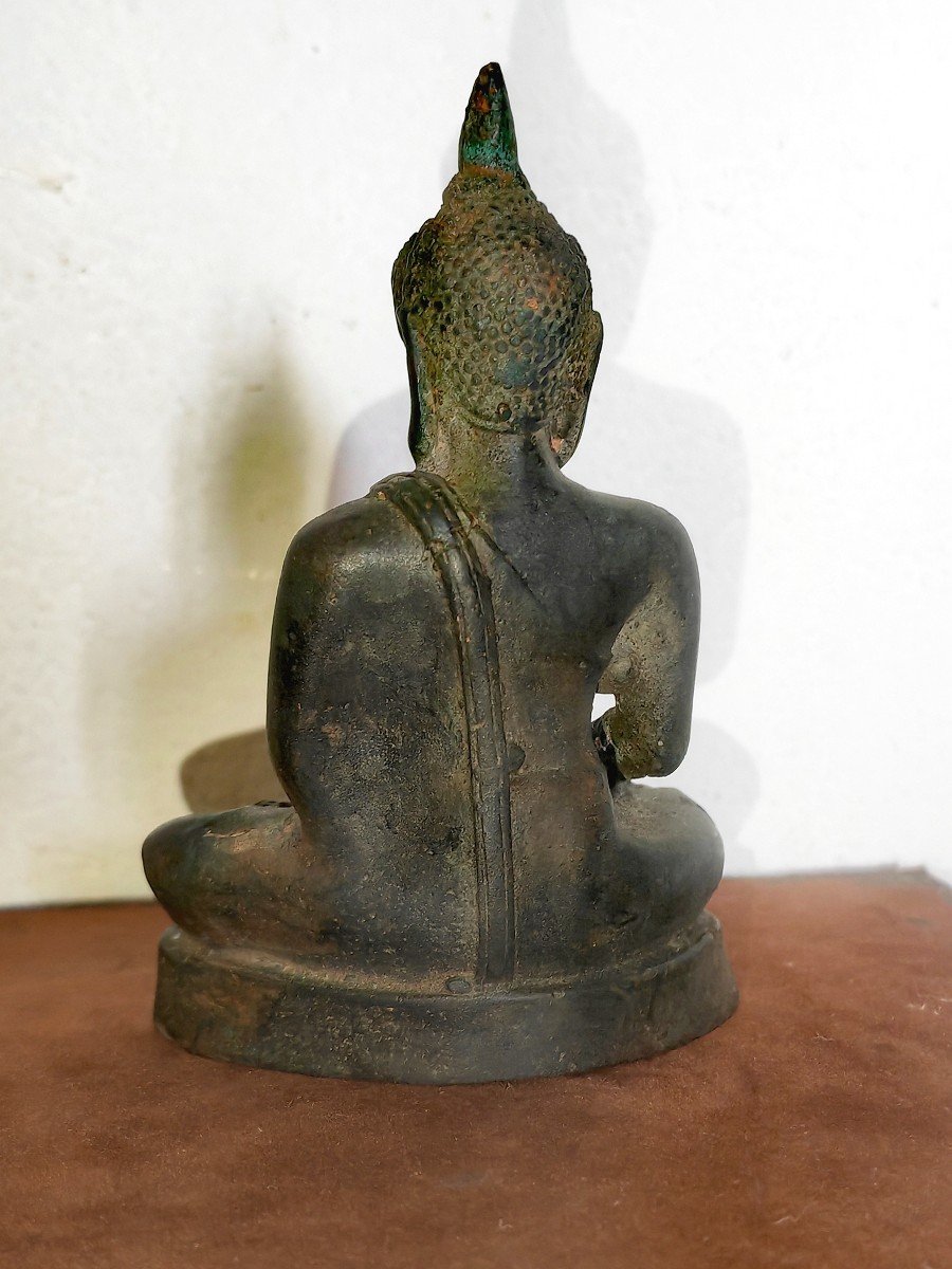 Beau Petit Bouddha En Bronze, Thaïlande XIXe Siècle Ou Avant -photo-4