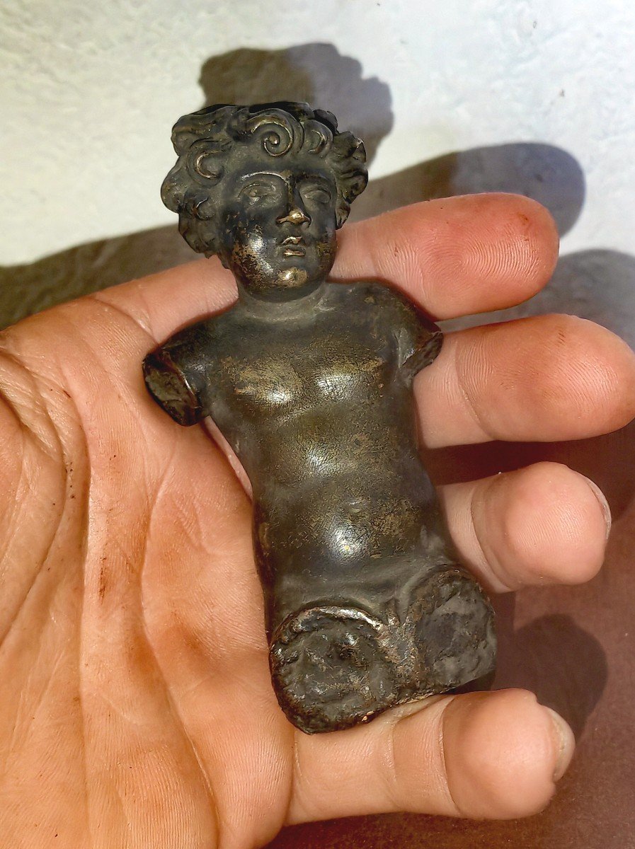 Beautiful Male Bust, Child, Bronze Of High Quality, France Early 19th Century -photo-2