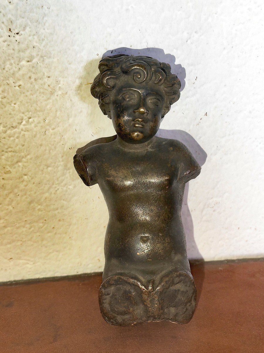 Beautiful Male Bust, Child, Bronze Of High Quality, France Early 19th Century 