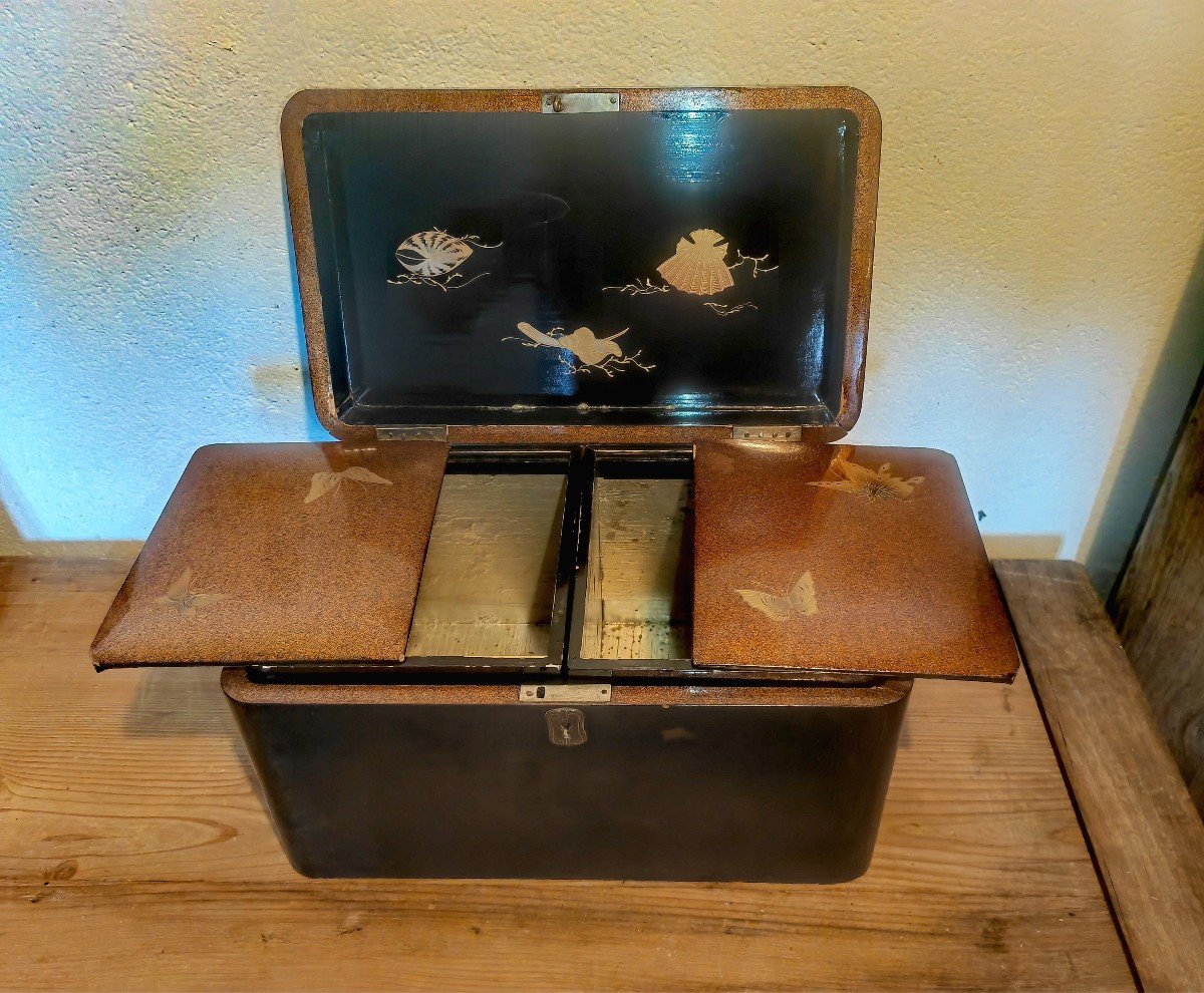 Tea Caddy, Japanese Lacquer, 2 Compartments, Hiramaki-e, Takamaki-e, Nashi-ji, Meiji, 19th C-photo-4