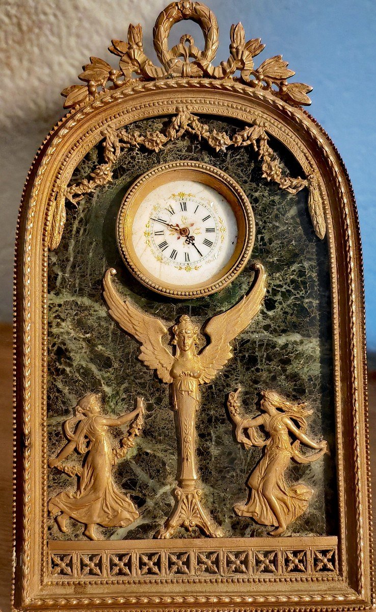 Beautiful Table Clock, Classic Decor, Bronze And Marble, 19th Century Restoration Period -photo-3