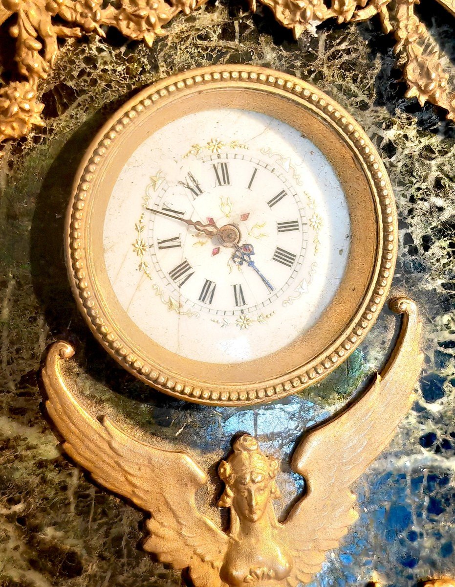 Beautiful Table Clock, Classic Decor, Bronze And Marble, 19th Century Restoration Period -photo-4