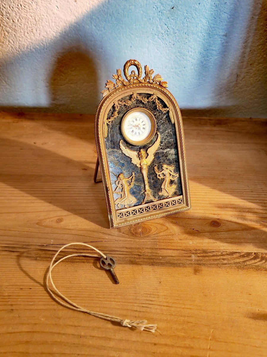 Beautiful Table Clock, Classic Decor, Bronze And Marble, 19th Century Restoration Period -photo-5