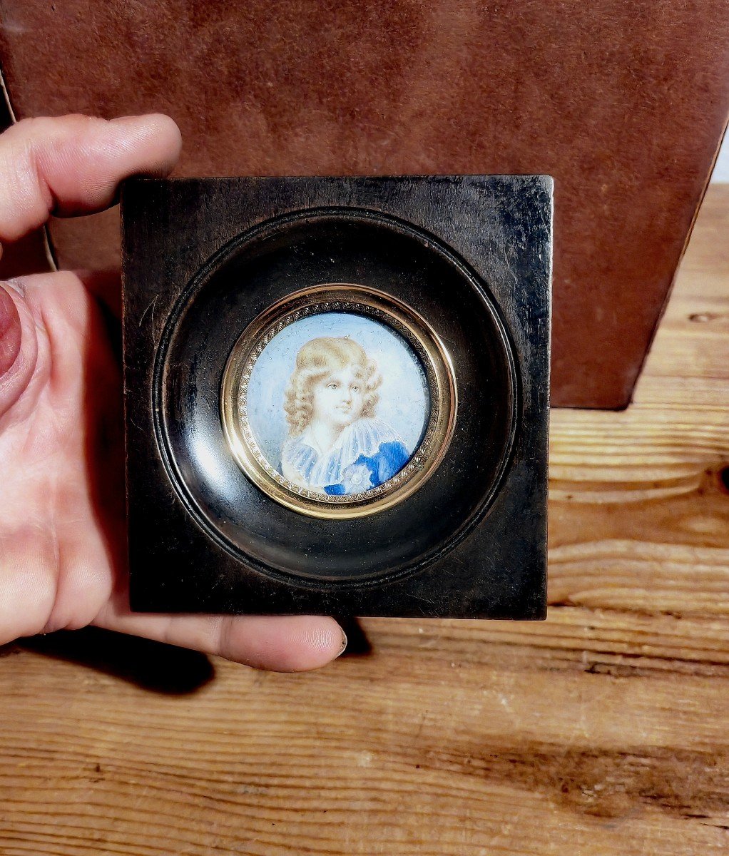 Pretty Little Framed Miniature, Portrait Of Napoleon Ii, Late 19th Early 20th Century -photo-1