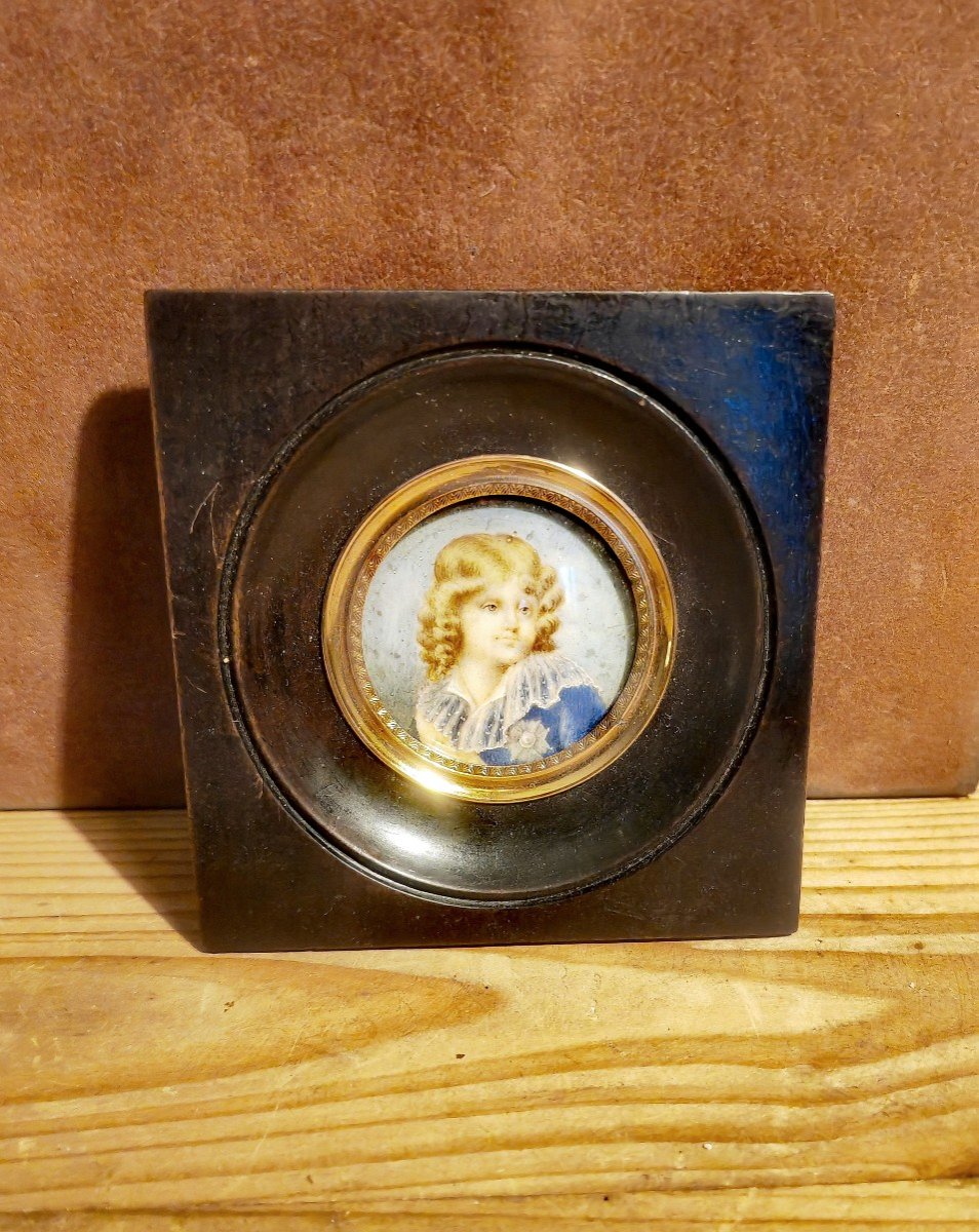 Jolie Petite Miniature Encadrée, Portrait De l'Aiglon, Fin XIXe Début XXe 