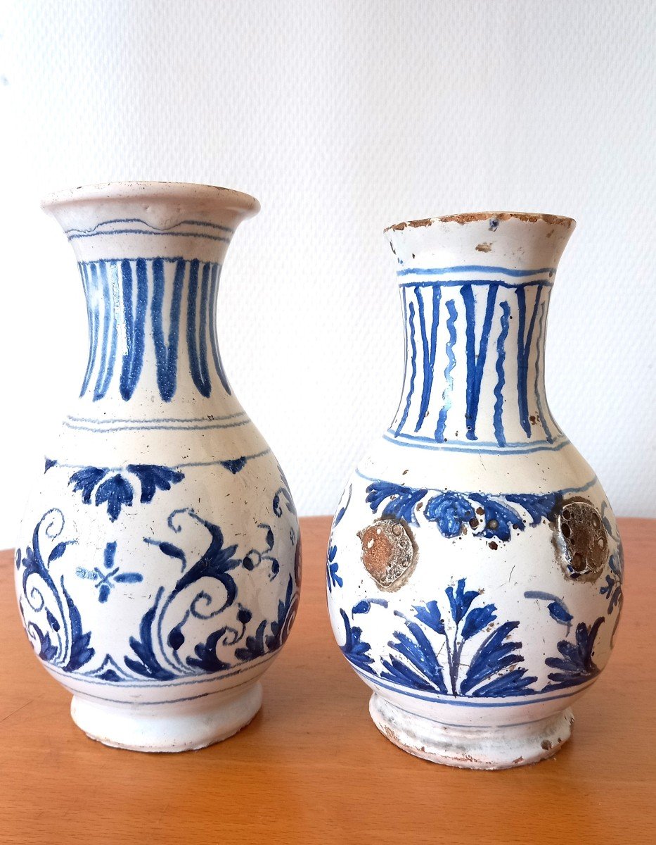 Earthenware Vases: Nevers 18th Century.-photo-2