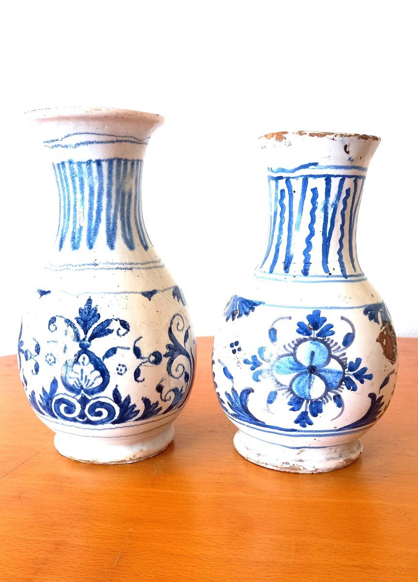 Earthenware Vases: Nevers 18th Century.-photo-3