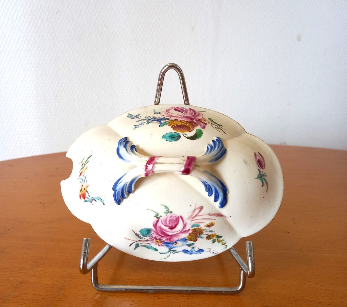Porcelain Sugar Bowl: Chantilly XVIIIth Century.-photo-4