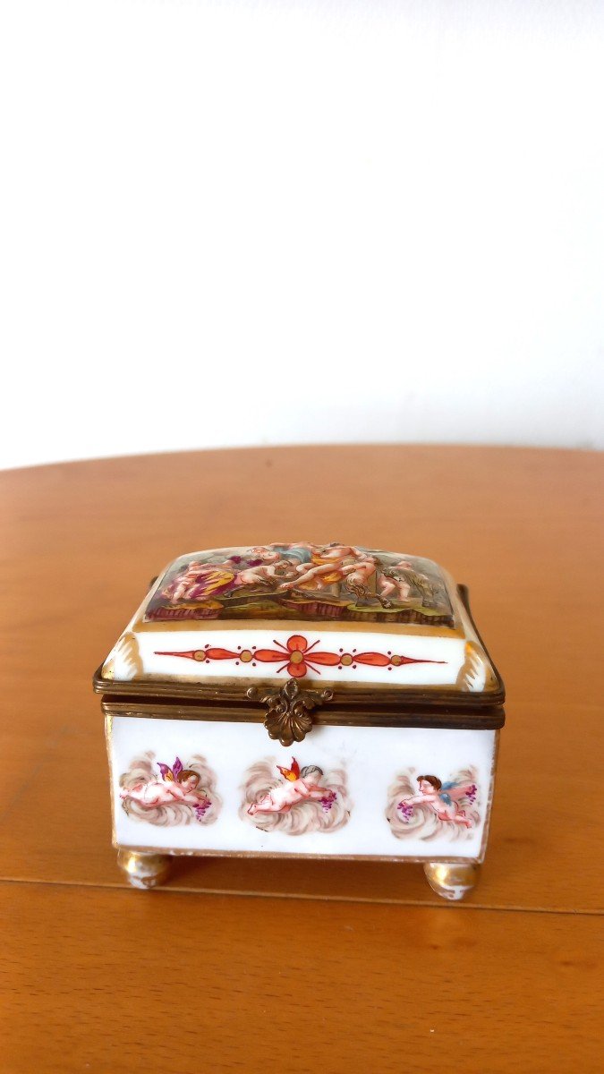 Coffret En Porcelaine: Capodimonte XIXème Siècle.-photo-2