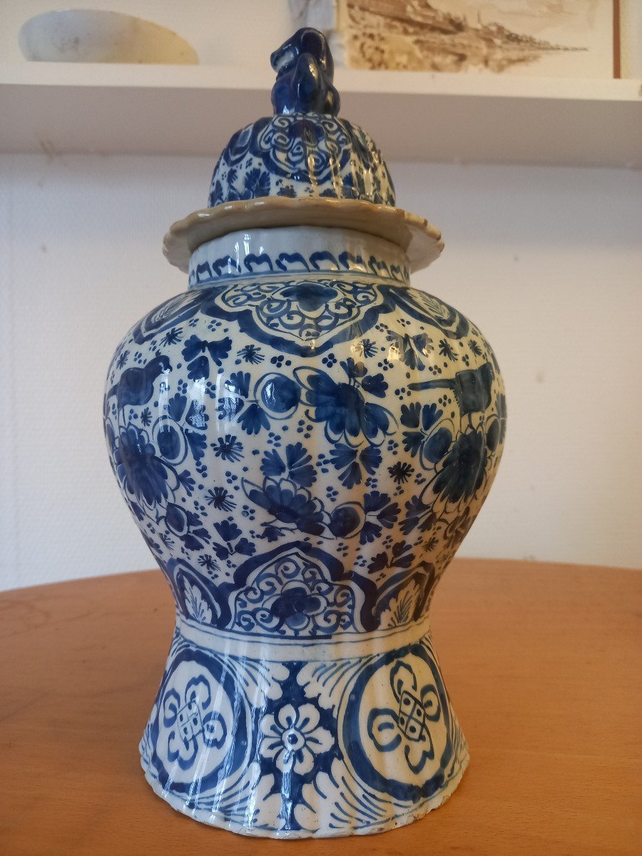 Earthenware Vase: Delft End Of 18th Century.-photo-2