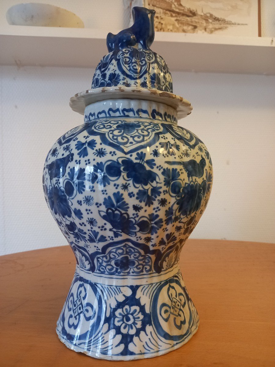 Earthenware Vase: Delft End Of 18th Century.-photo-3