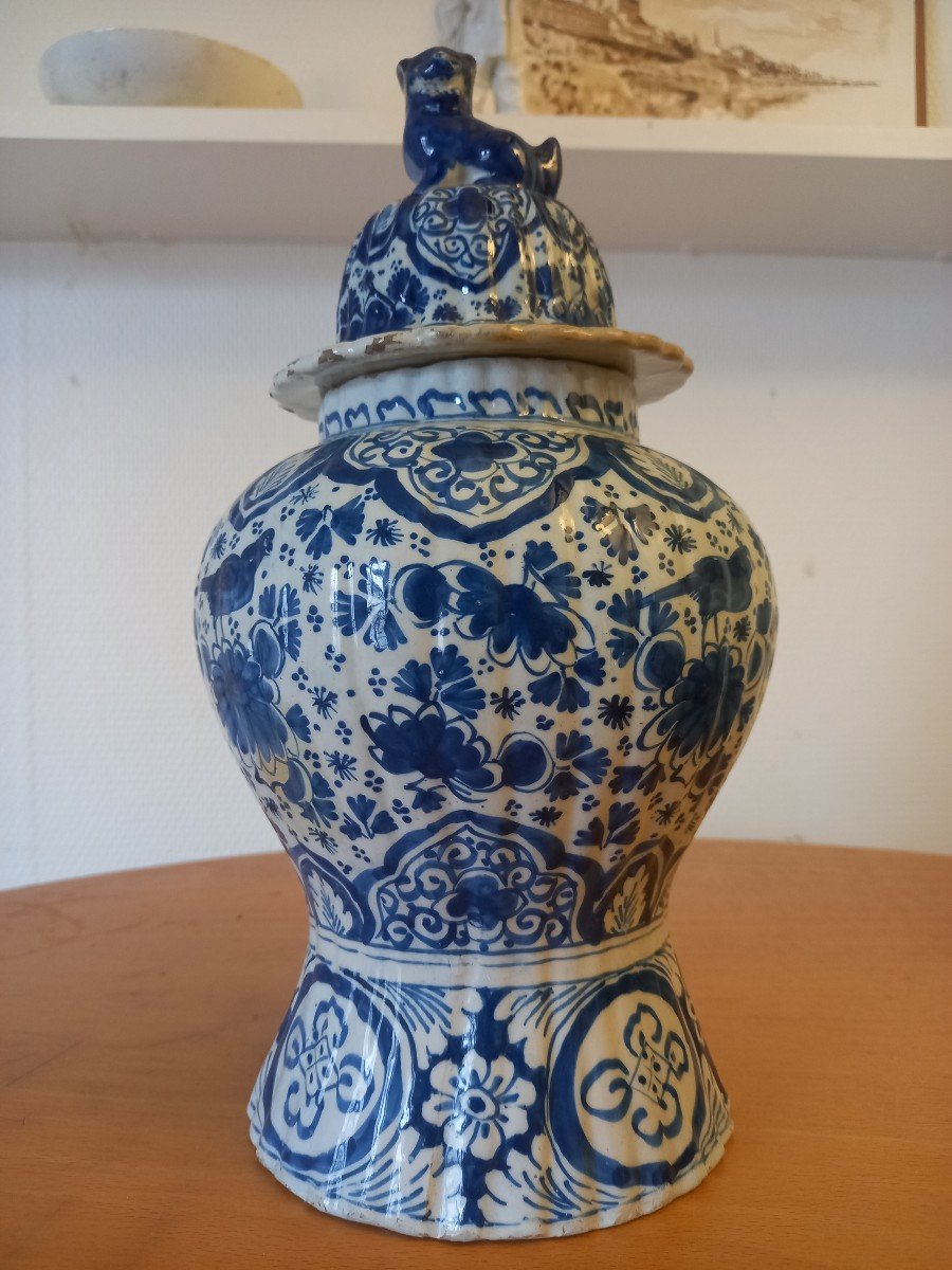 Earthenware Vase: Delft End Of 18th Century.