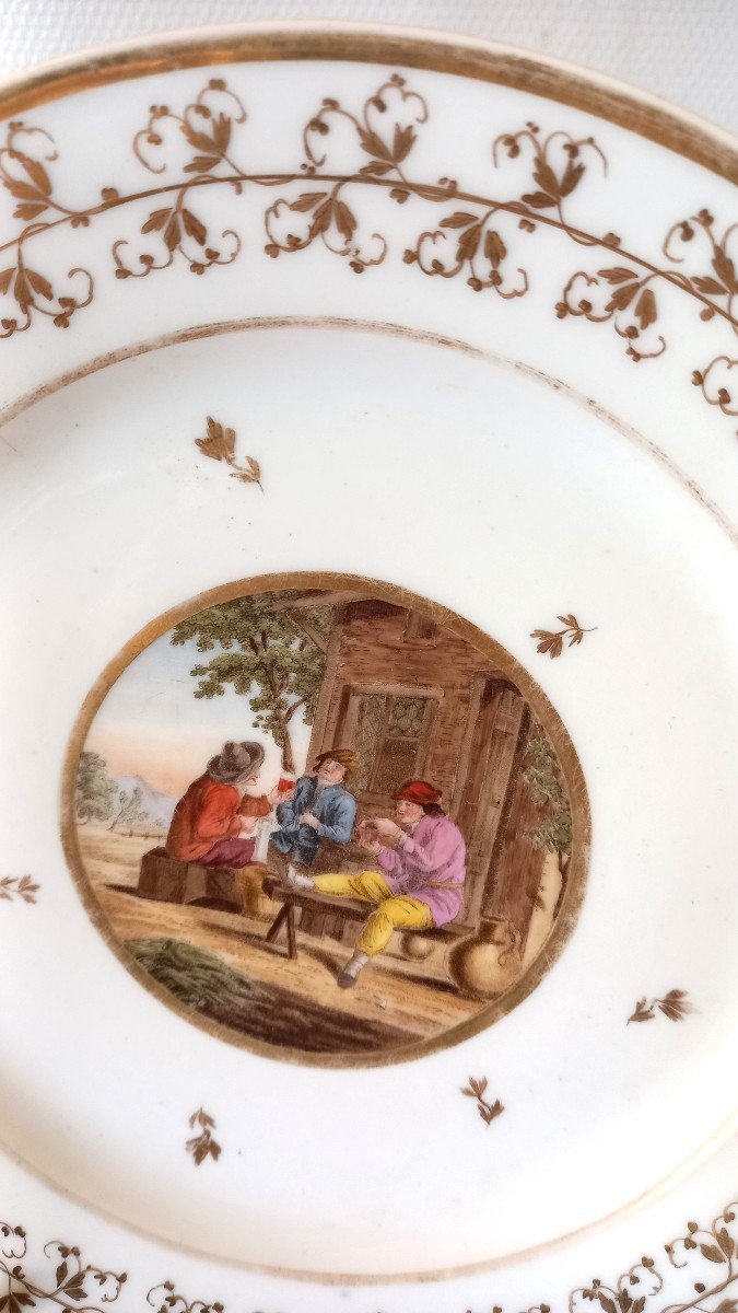 Assiette En Porcelaine; Paris XIXème Siècle.-photo-3