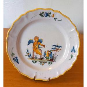 Earthenware Plate: Moustiers 18th Century.