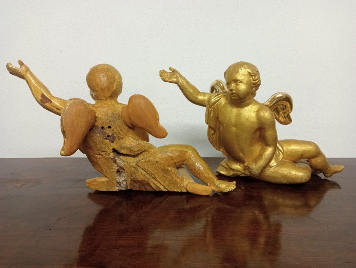 Pair Of Gilded Angels-photo-2
