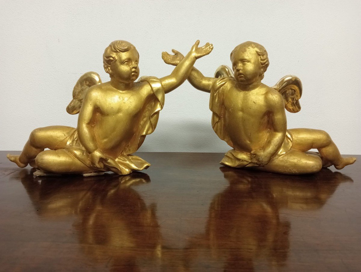 Pair Of Gilded Angels