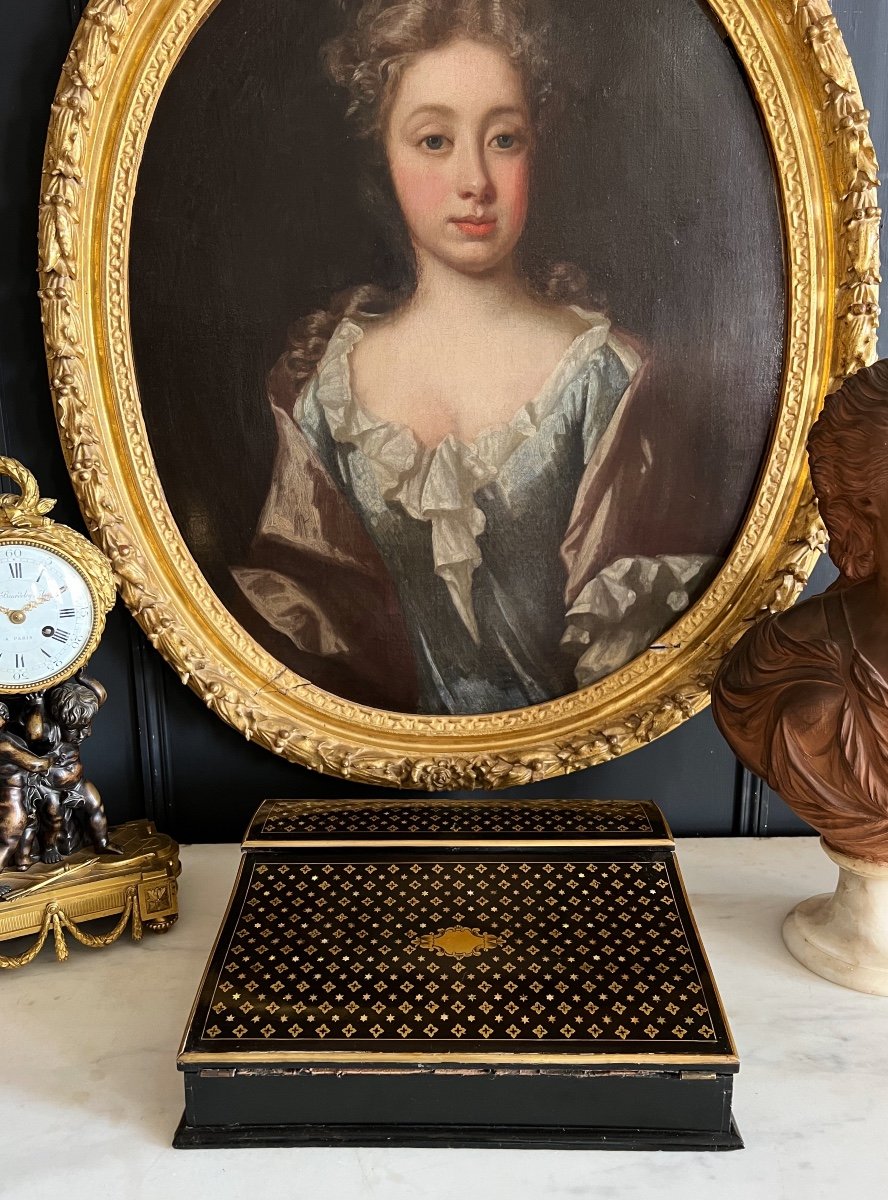 Napoleon III Period Writing Desk In Marquetry To The Queen - Nineteenth-photo-3