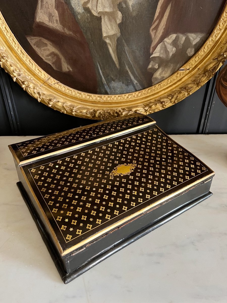 écritoire D’époque Napoléon III En Marqueterie à La Reine - XIXe-photo-1