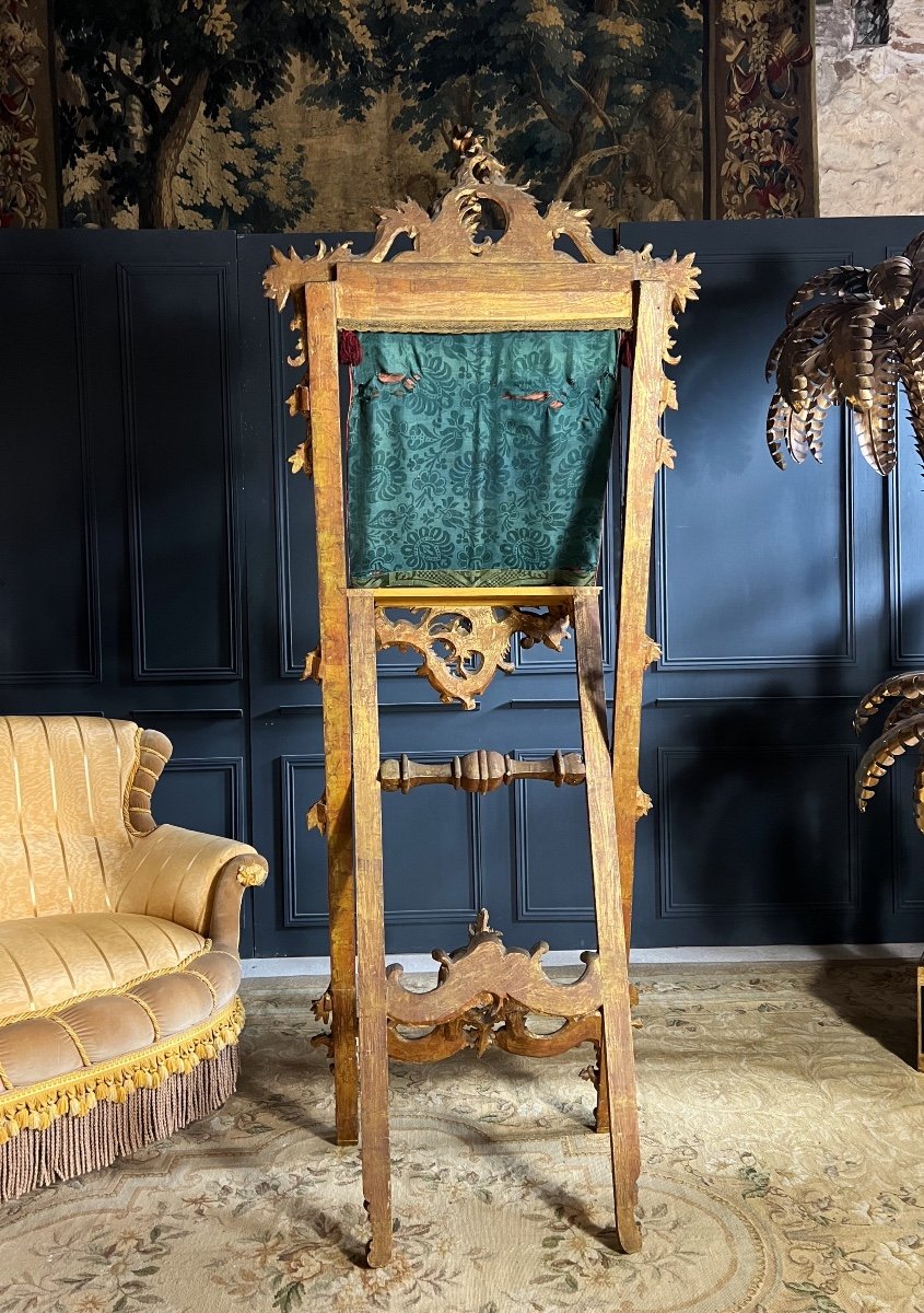 Italian Lectern From The 19th Century In Gilded Wood And Carved In The Taste Of The 18th Century-photo-8