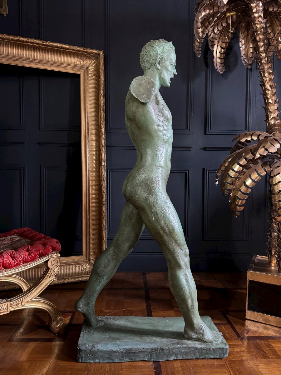 Sculpture / Statue Representing A Naked Man - 20th-photo-1