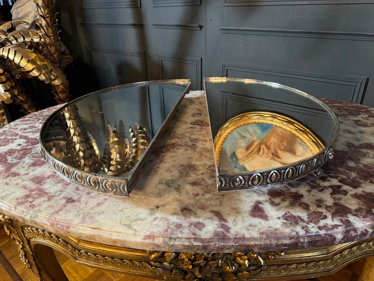 Surtout De Table D’époque Napoléon III En Bronze Argenté De Style Empire-photo-4