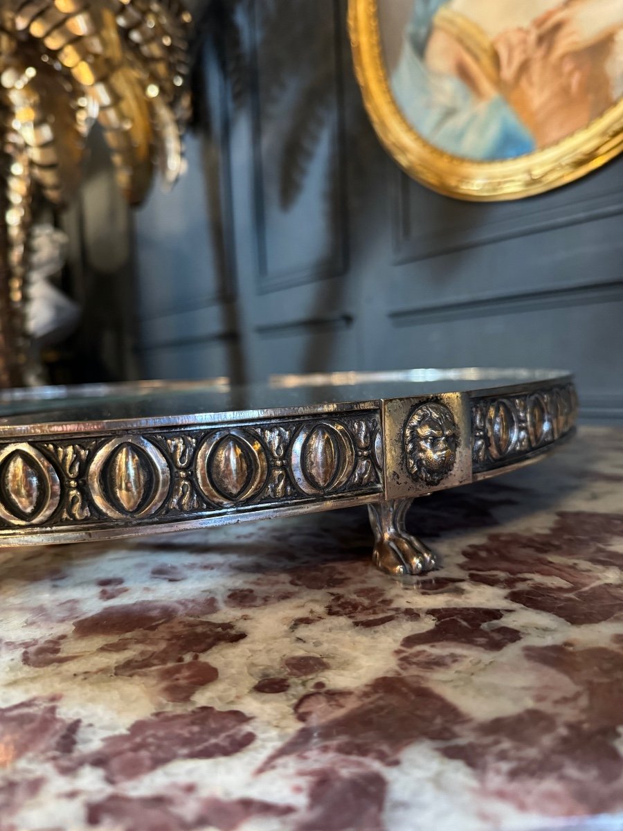 Surtout De Table D’époque Napoléon III En Bronze Argenté De Style Empire-photo-6