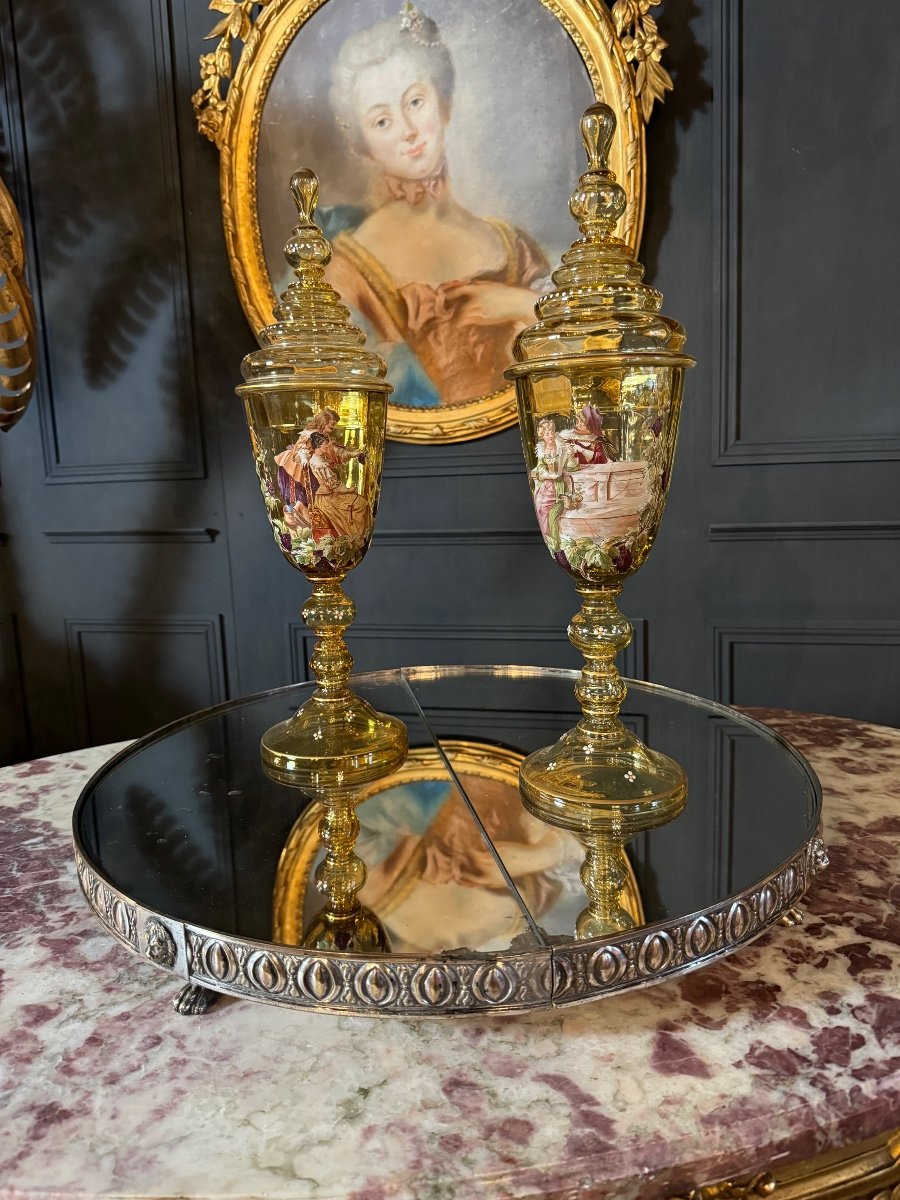 Surtout De Table D’époque Napoléon III En Bronze Argenté De Style Empire-photo-8