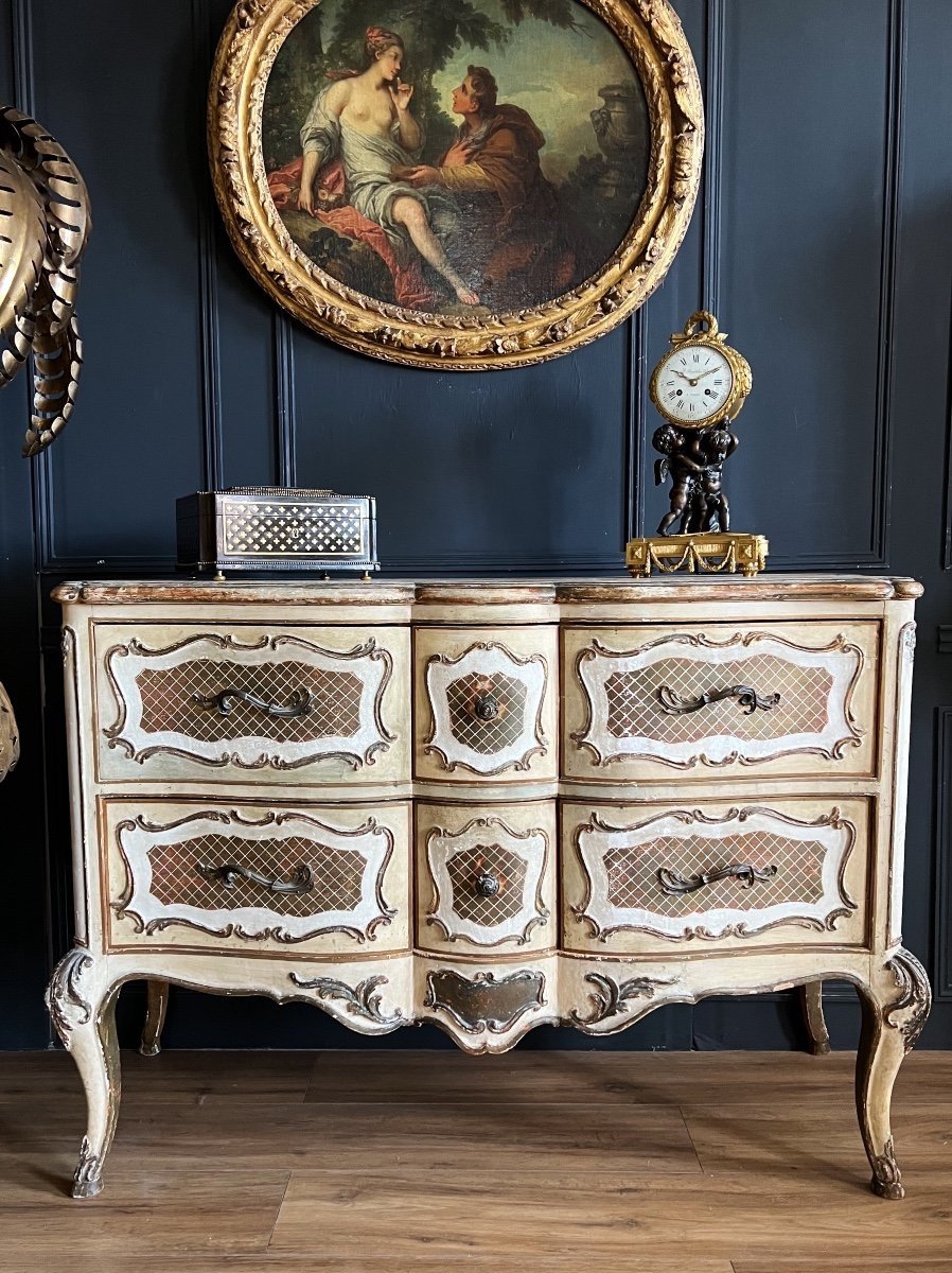 Commode Italienne En Bois Patiné De Style Louis XV-photo-4