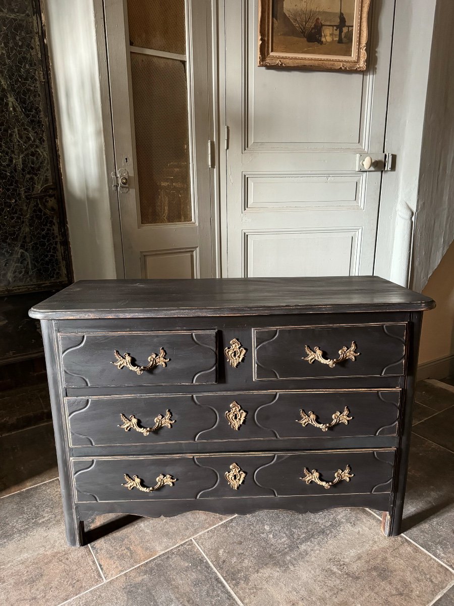 18th Century Chest Of Drawers Called “parisienne” Louis XIV Style -photo-3